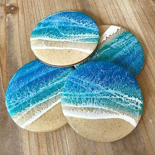 Ocean Wave Coasters Set of 4 Tropica