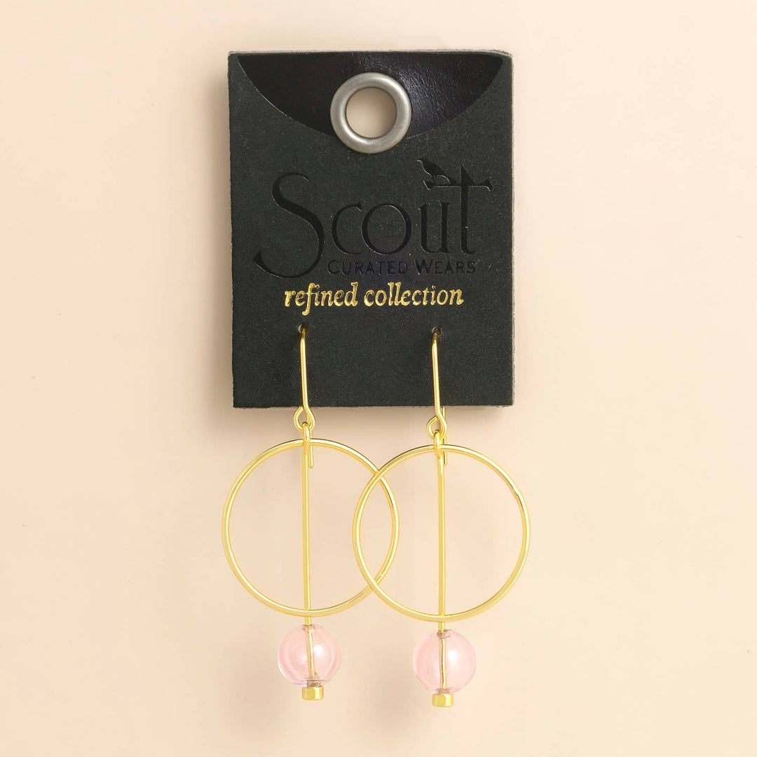 Pink + Gold Refined Glass Drop Earrings