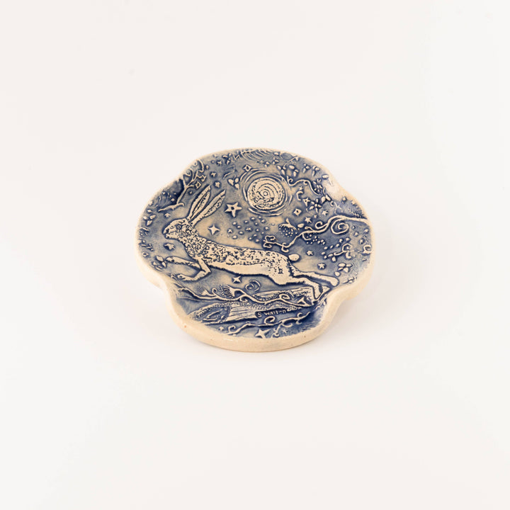 Blue Rabbit Moon Spoon Rest