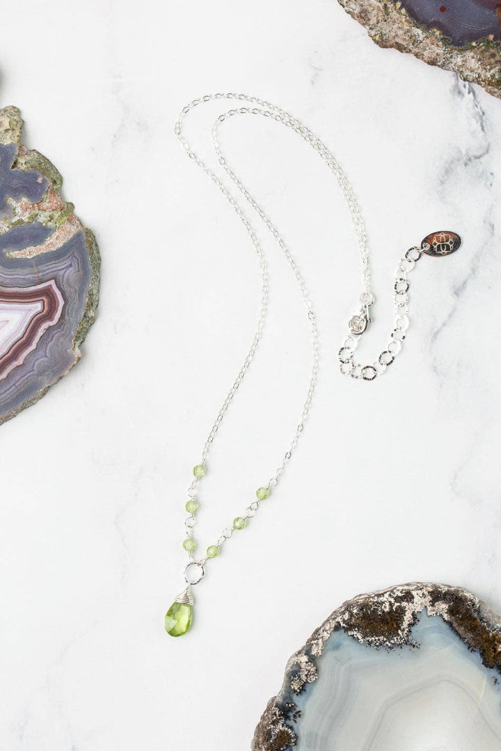 Birthstone August Silver Peridot Necklace