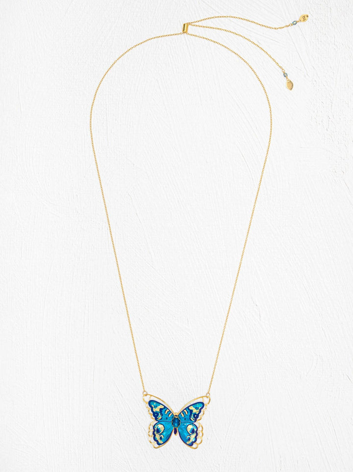 Mariposa Butterfly Necklace Blue Radiance