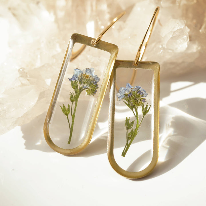 Preserved Botanical Earrings Rounded Rectangle