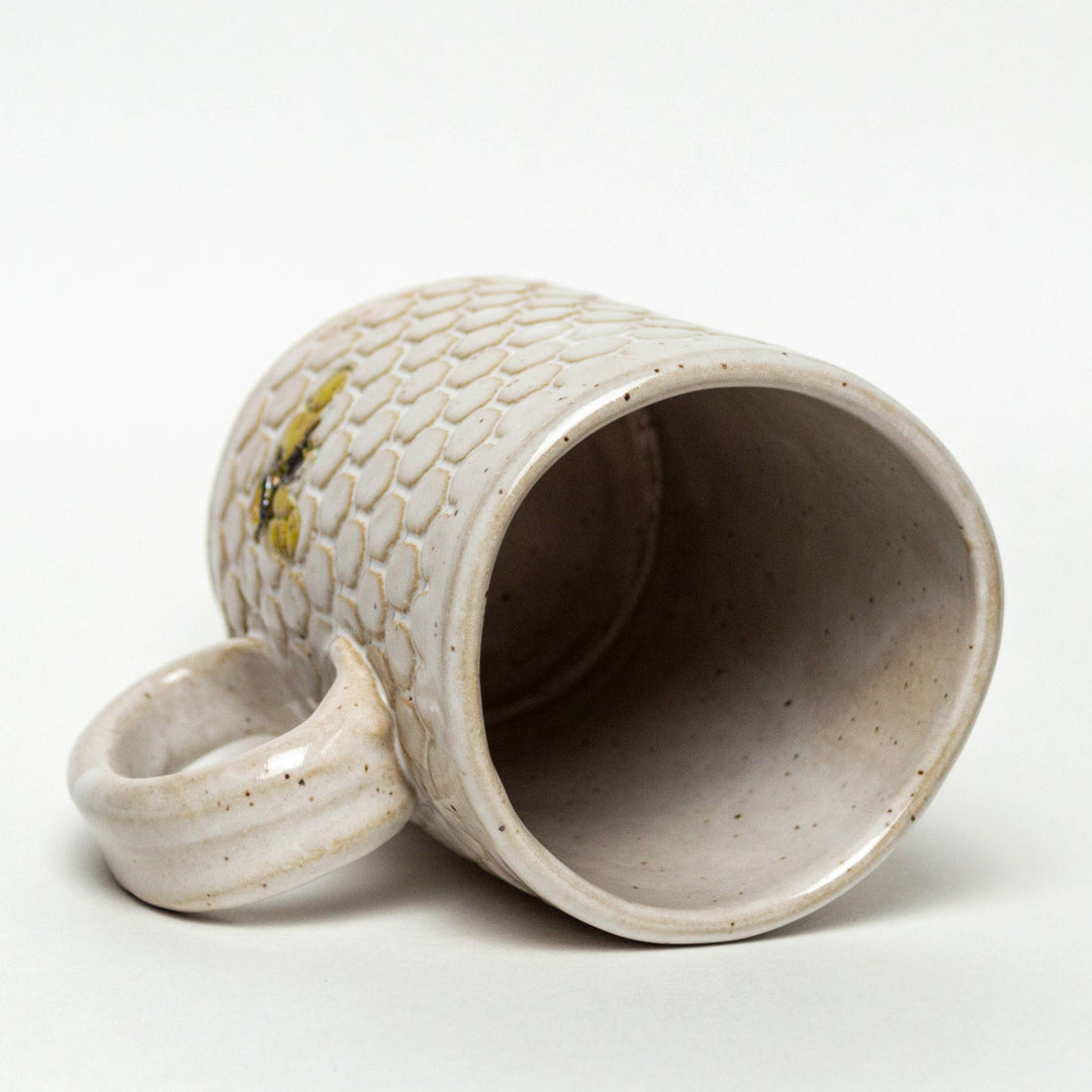 14 oz. Bee Pattern Ceramic White Mug