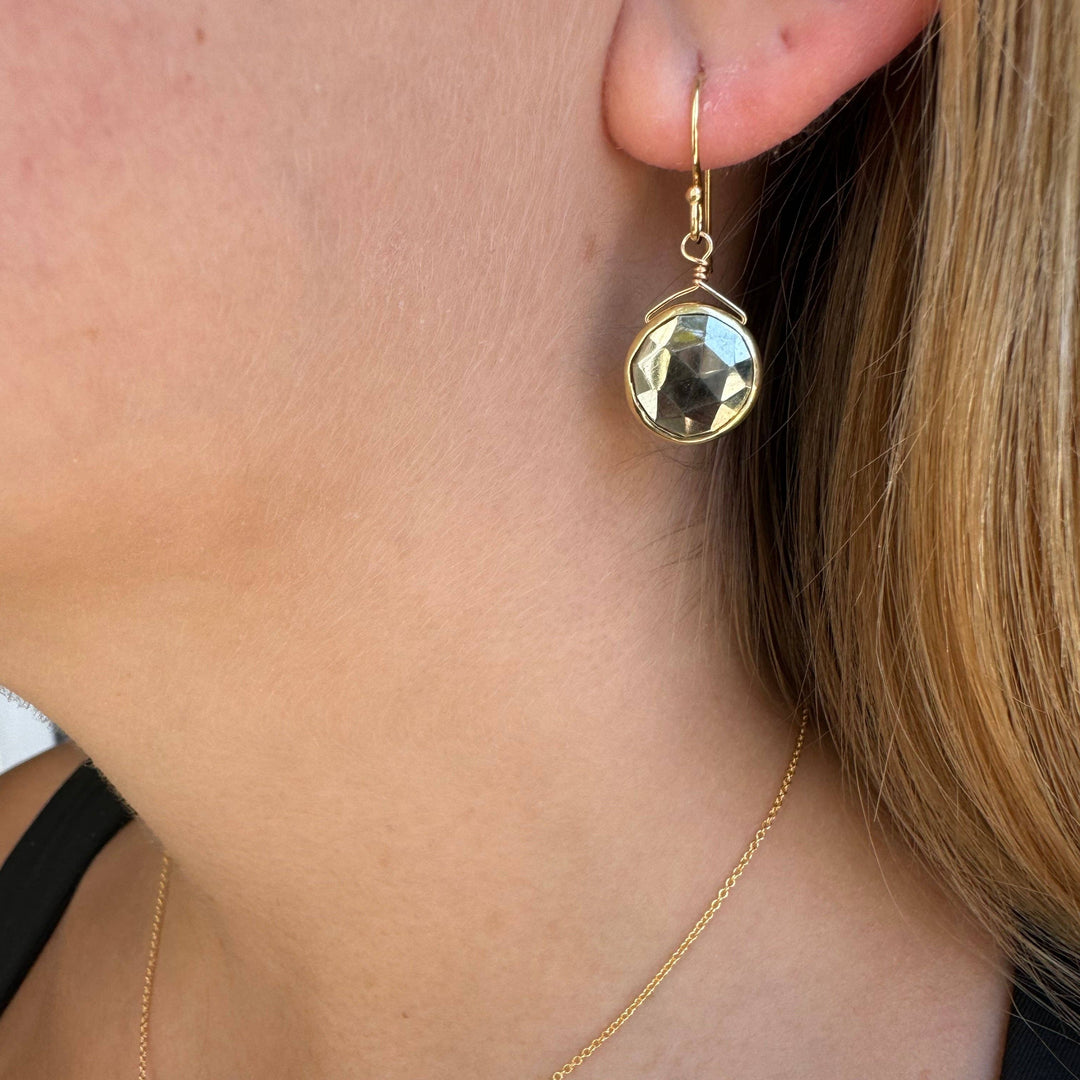 Philippa Roberts - Pyrite coin earrings: Vermeil