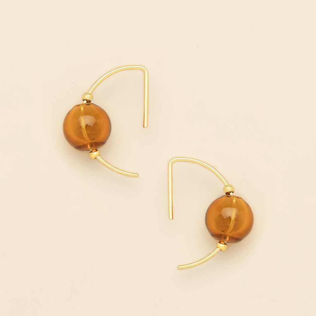 Topaz + Gold Refined Glass Hoop Earrings