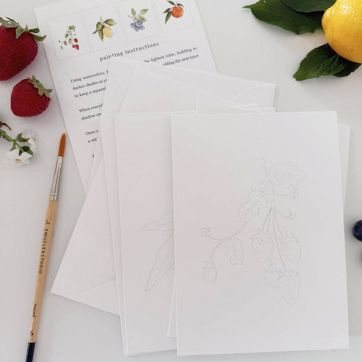 Fruit paintable watercolor notecard set