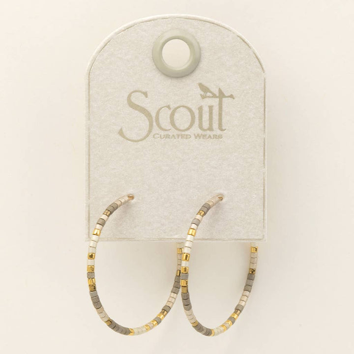 Pewter Multi + Gold Chromacolor Miyuki Small Hoop Earrings