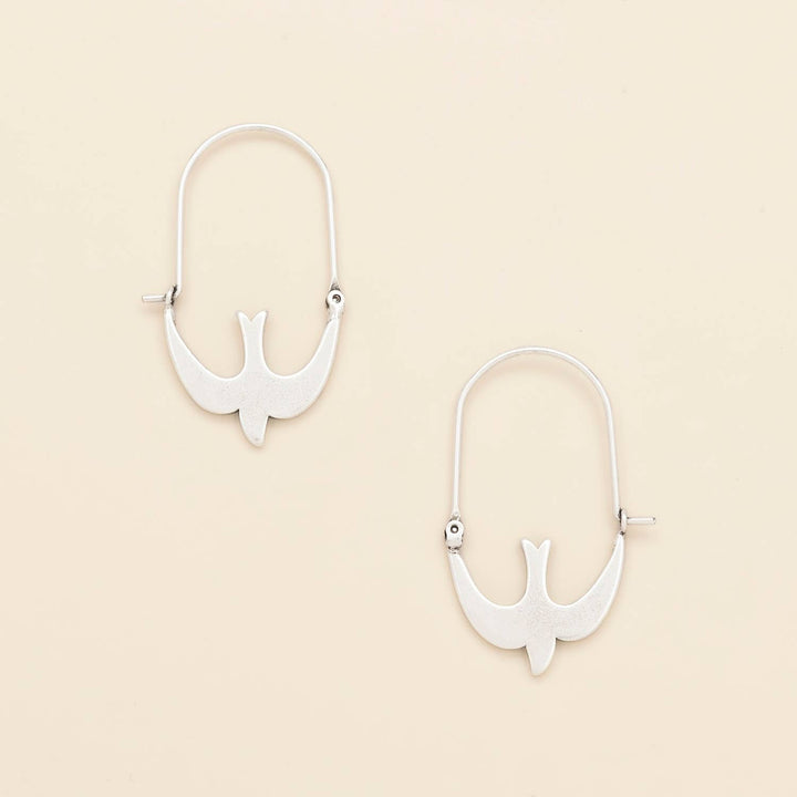 Swallow Hoop + Silver Refined Icon Earrings