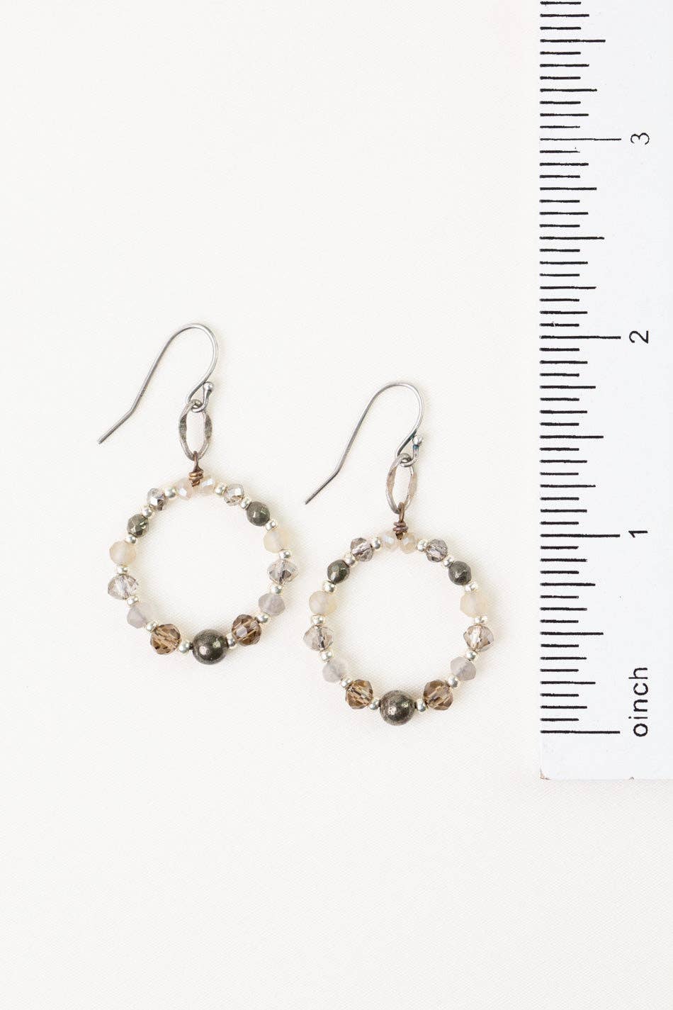 Windsor Castle Crystal, Pyrite Hoop Earrings
