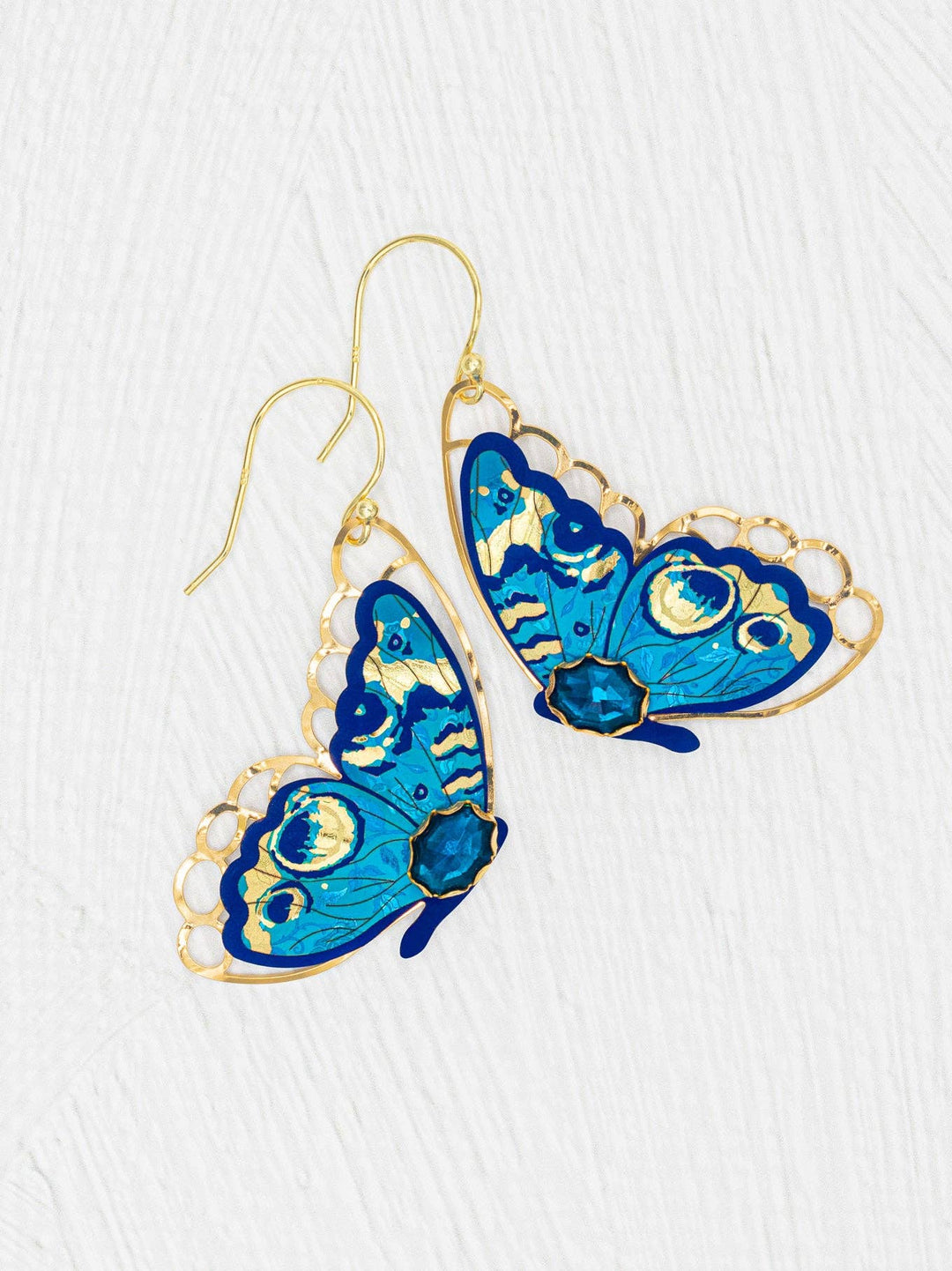 Mariposa Butterfly Wing Earrings Blue Radiance
