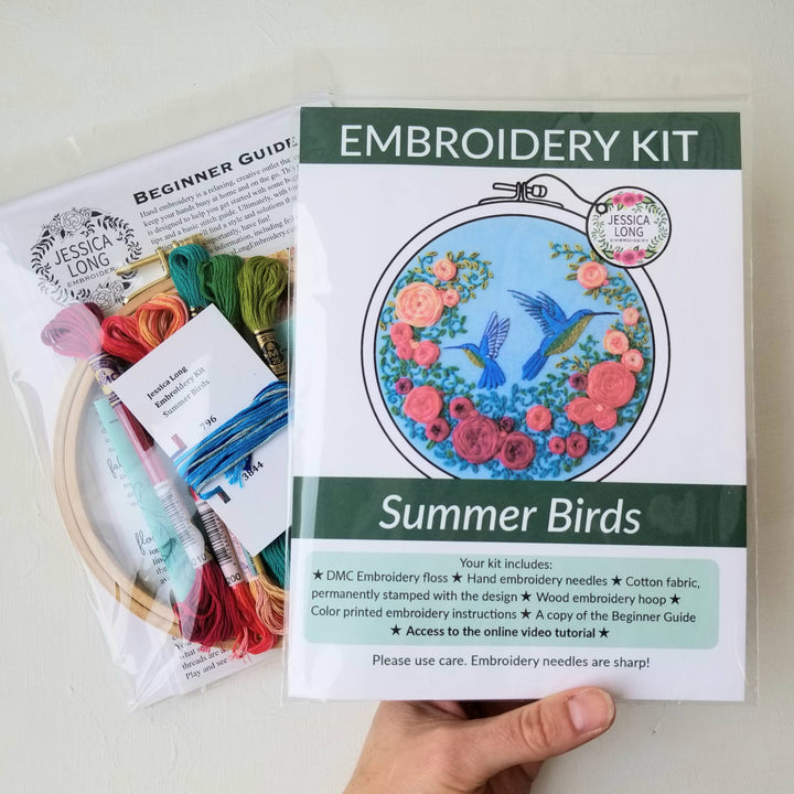 Summer Hummingbird Hand Embroidery Kit