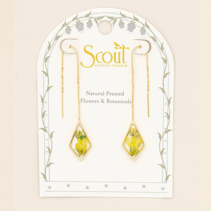Pressed Flower Thread Earring - Yellow Baby&
