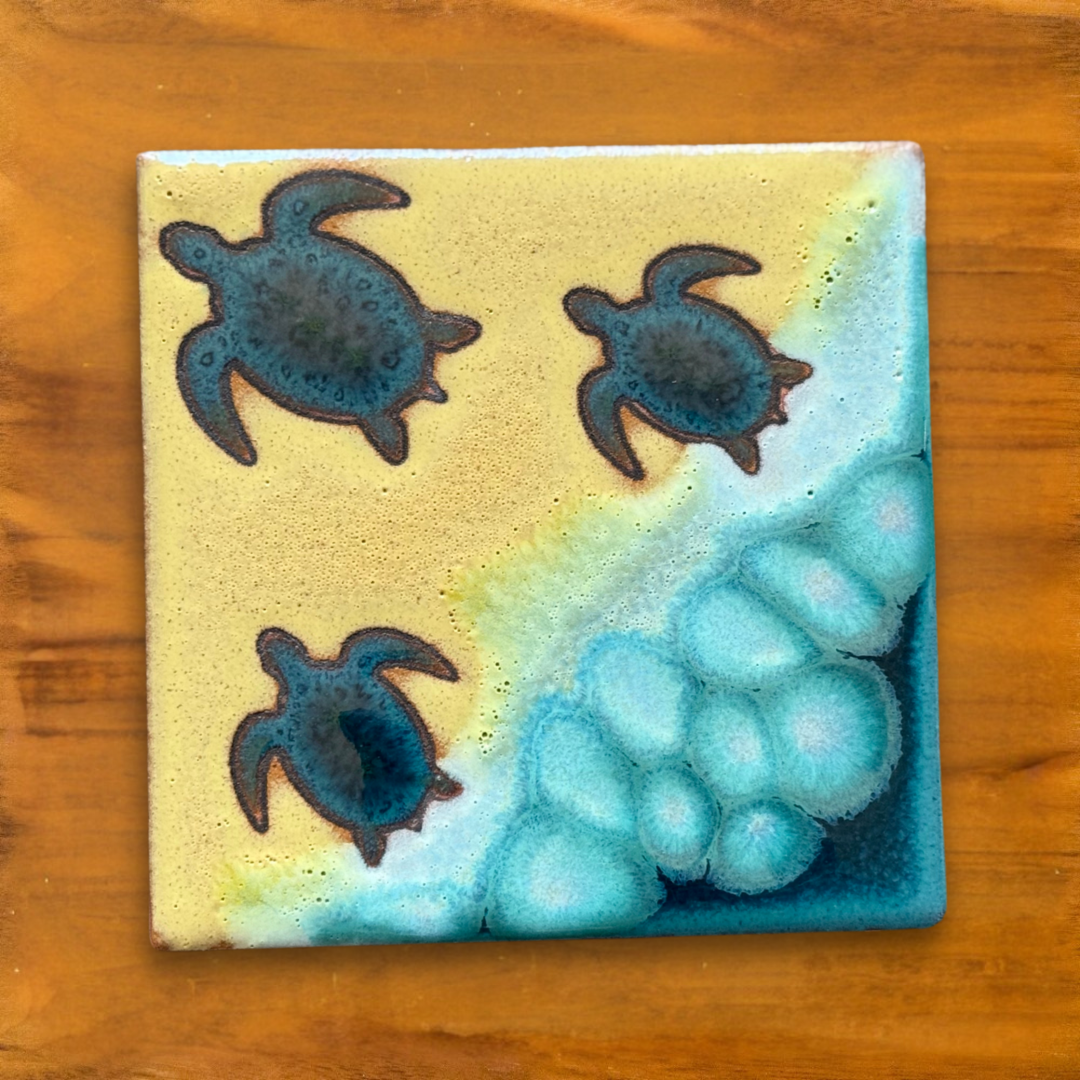 Sea Turtles Coaster Art Tile Trivet