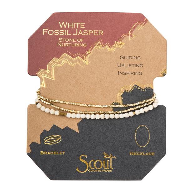 Delicate Stone Wrap White Fossil