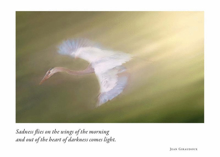 Sympathy Card - Descending Heron