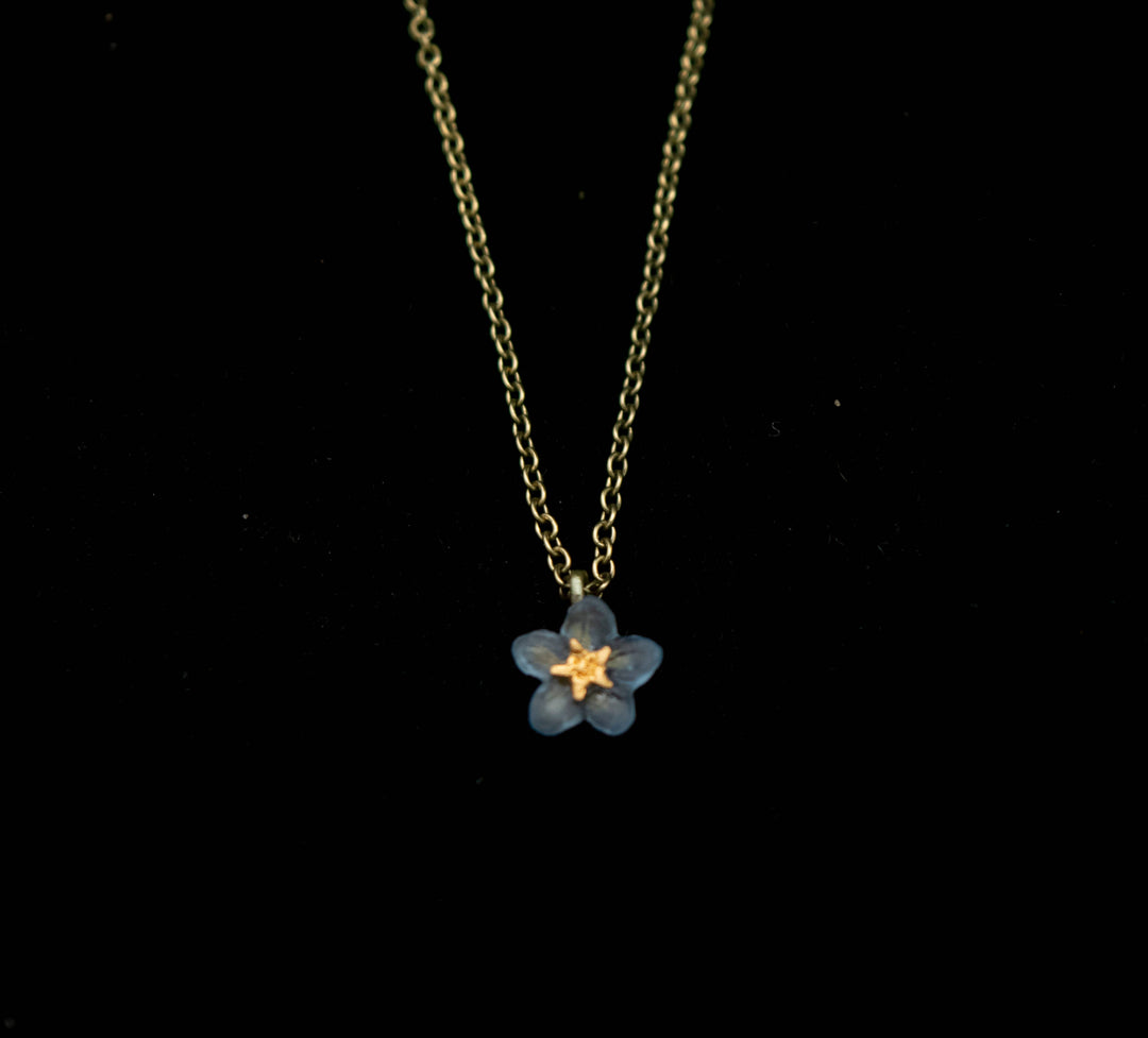 Forget Me Not Single Flower Pendant Necklace