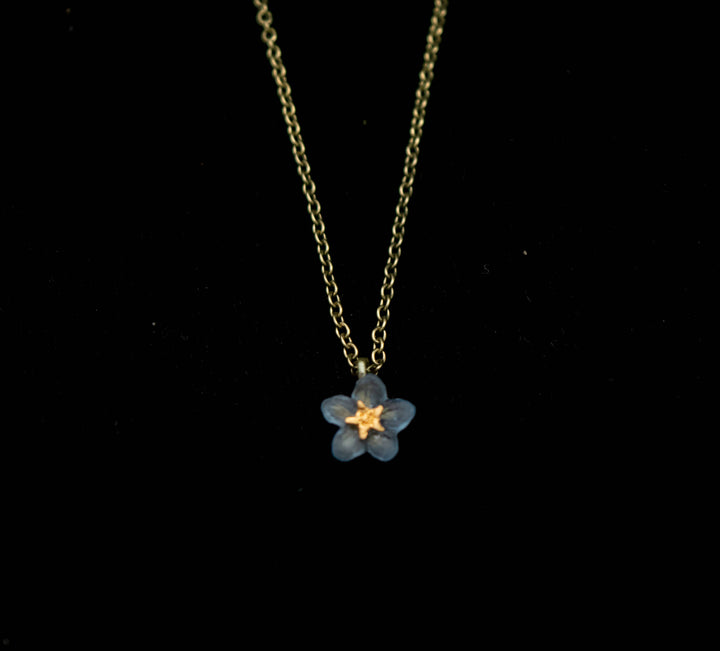 Forget Me Not Single Flower Pendant Necklace