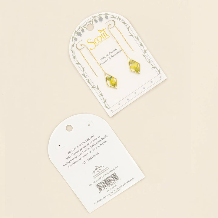 Pressed Flower Thread Earring - Yellow Baby&