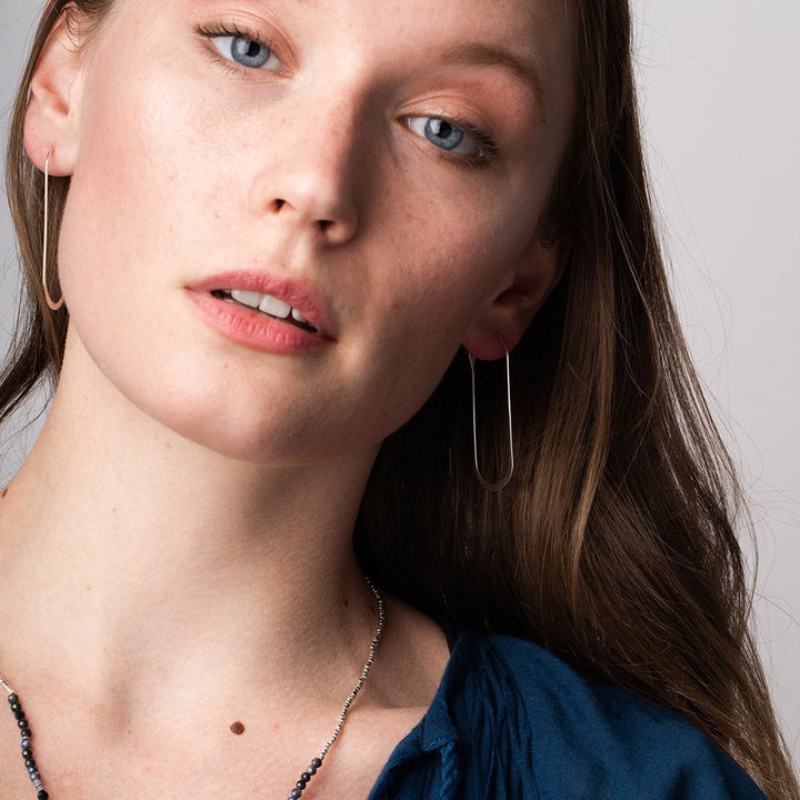Cosmic Oval Earrings Sterling Silver