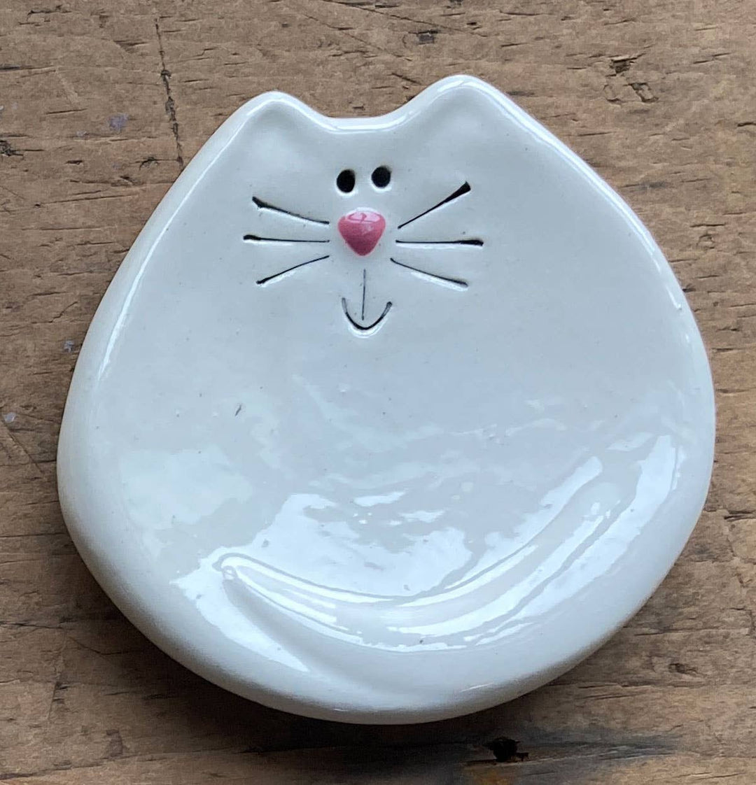 3" Cat Dish: Solid White
