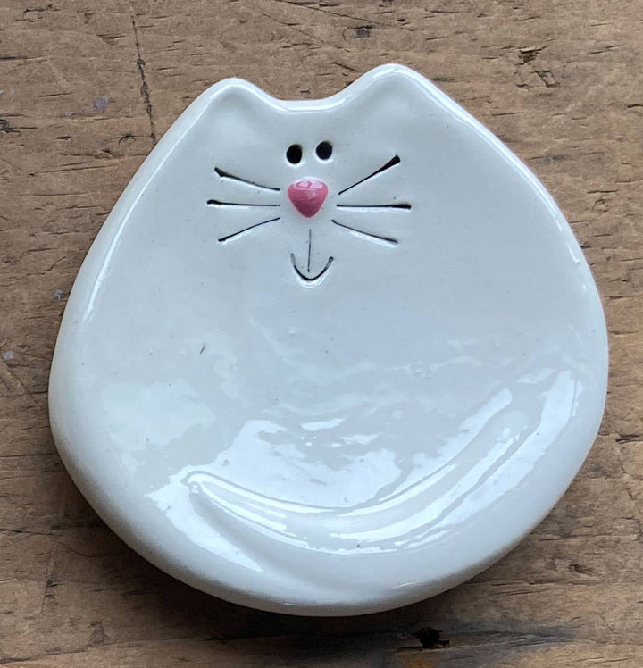 3" Cat Dish: Solid White