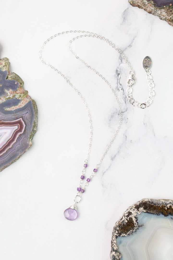 Birthstone February Silver Amethyst Necklace