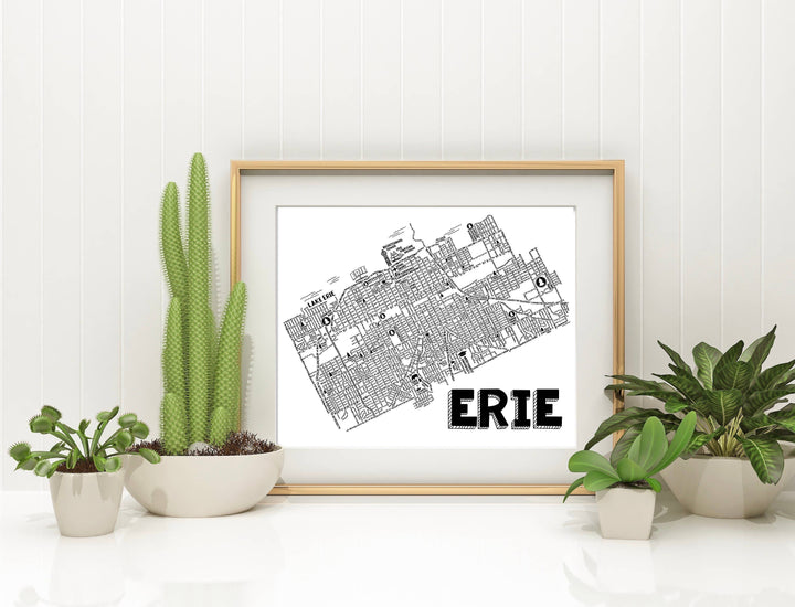 Erie Pennsylvania Map Print