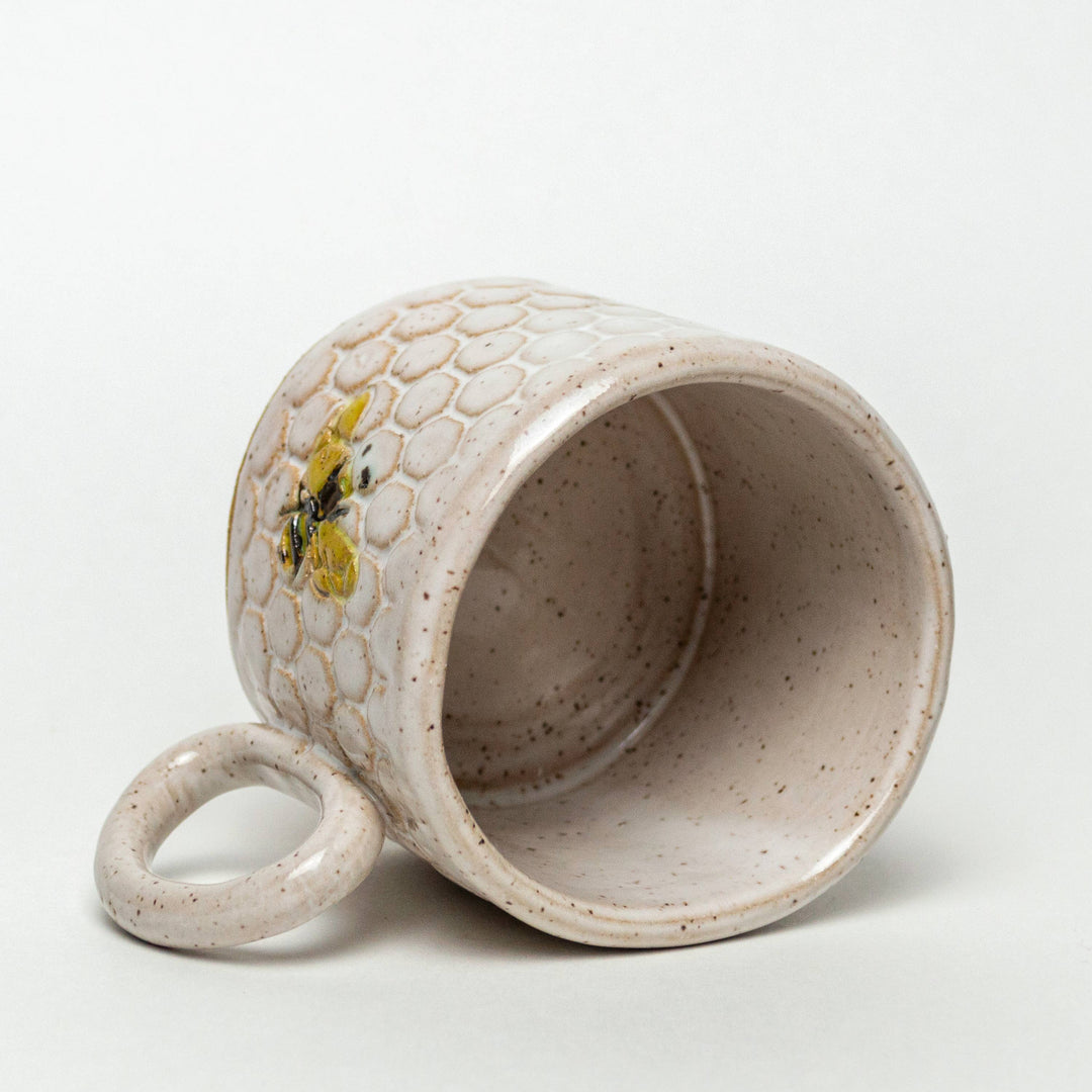8 oz. Bee Pattern Ceramic White Mug