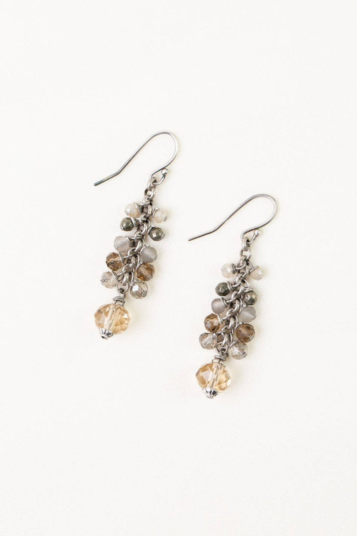 Windsor Castle Crystal, Pyrite Cluster Earrings