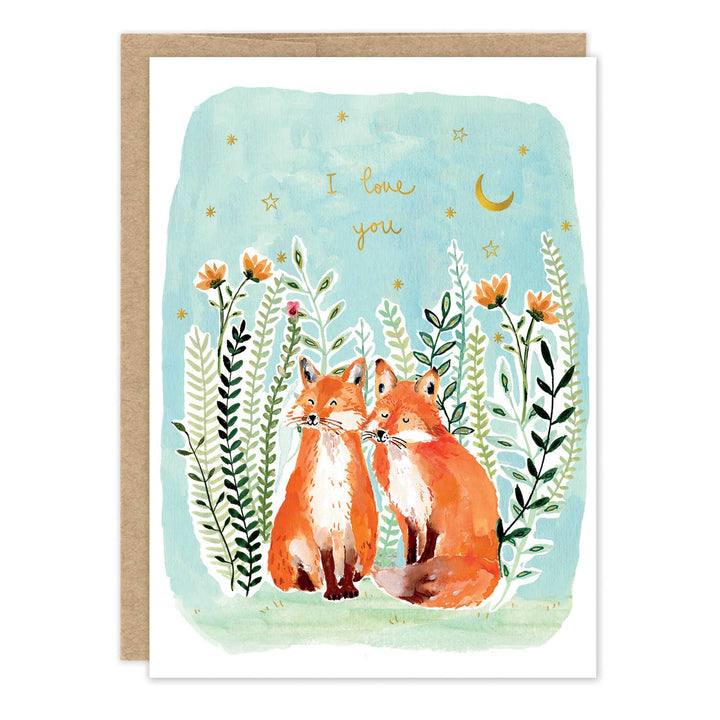 Anniversary Card: Foxes