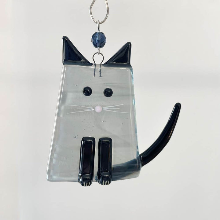 Grey Fat Cat Ornament