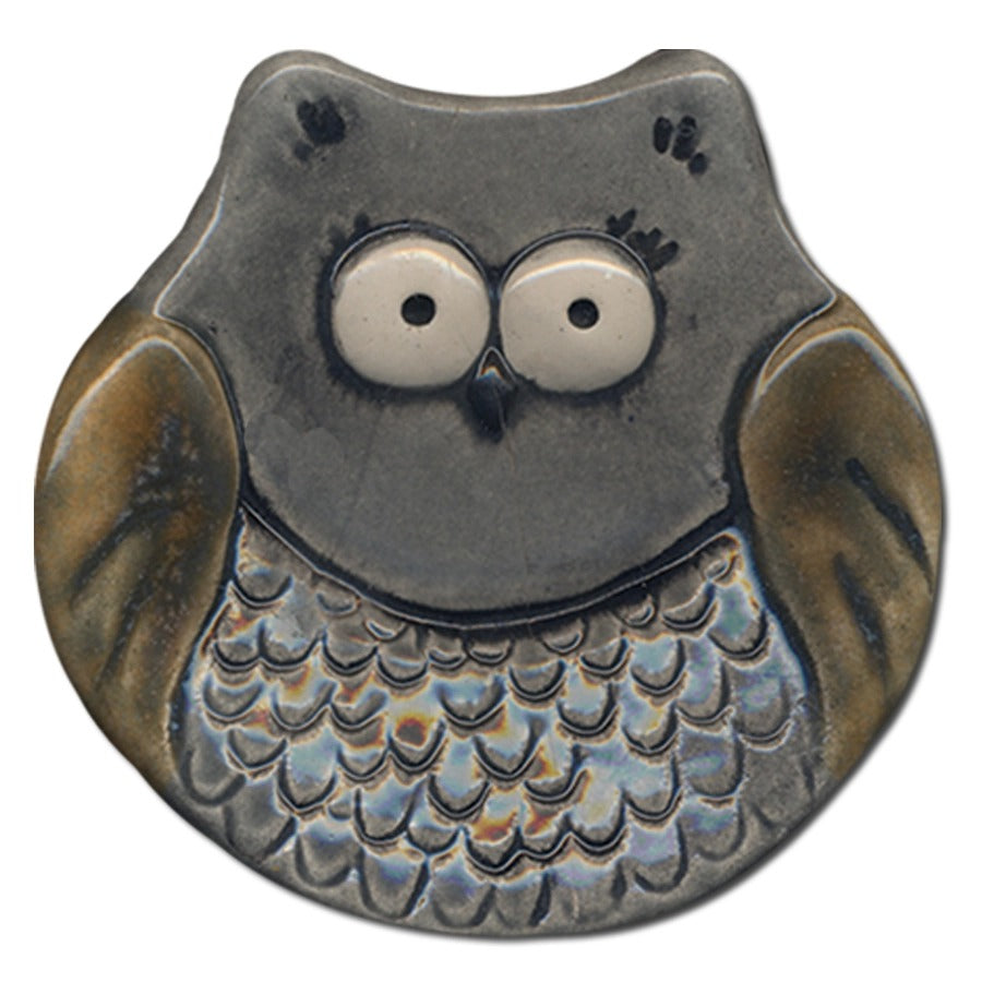 3" Owl Dish: Grey
