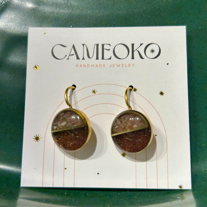 Crushed Gemstone Horizon Earrings