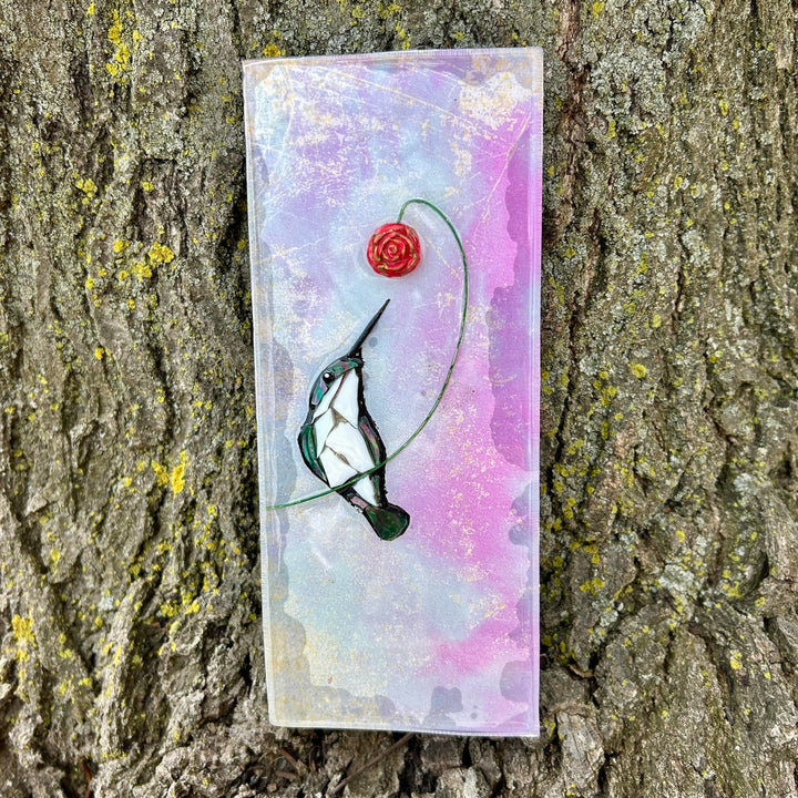Hummingbird Mosaic Totem Purple + Blue