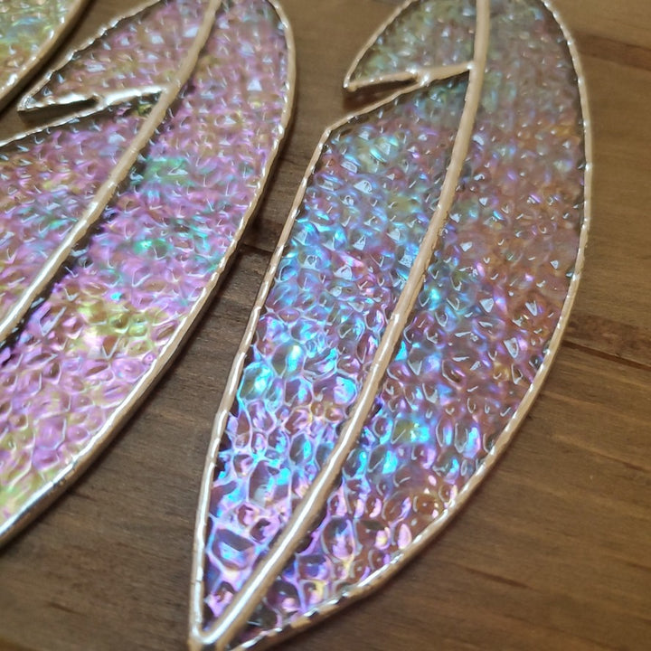 Stained Glass Feather Iridescent