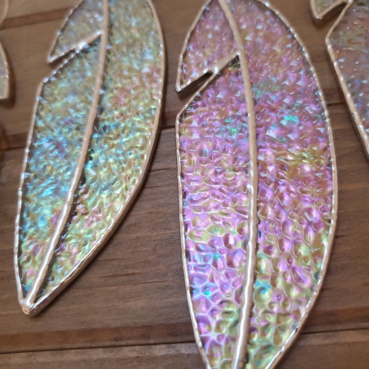 Stained Glass Feather Iridescent