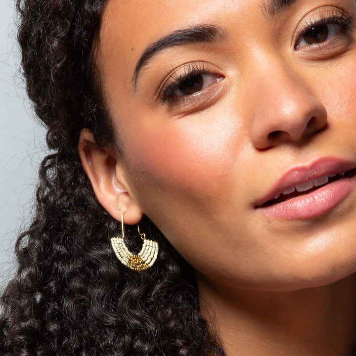 Chromacolor Miyuki U-Hoop Earrings Blush + Gold