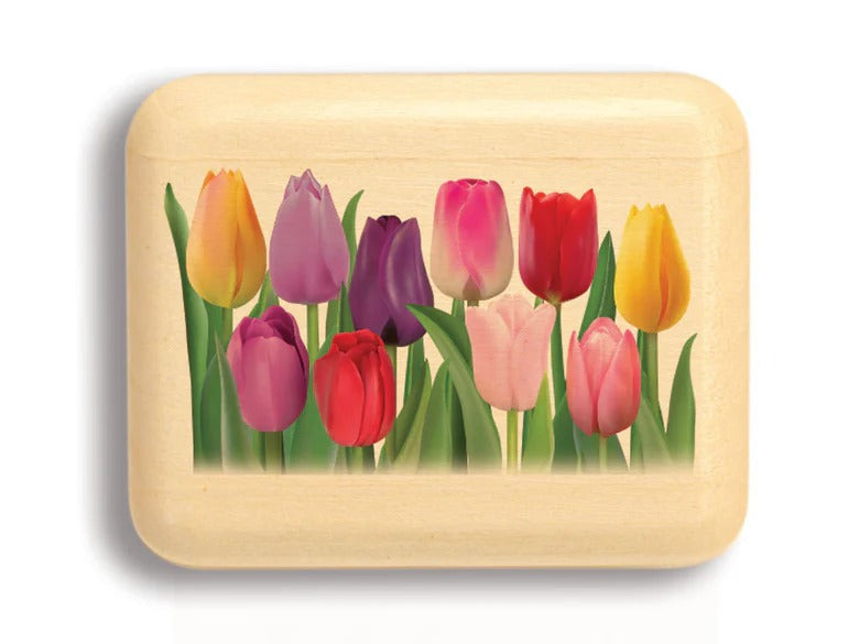 2" Flat Narrow Box Aspen Multicolor Tulips