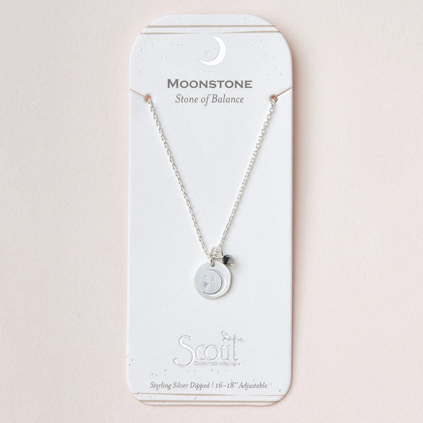 Intention Charm Necklace Moonstone + Silver
