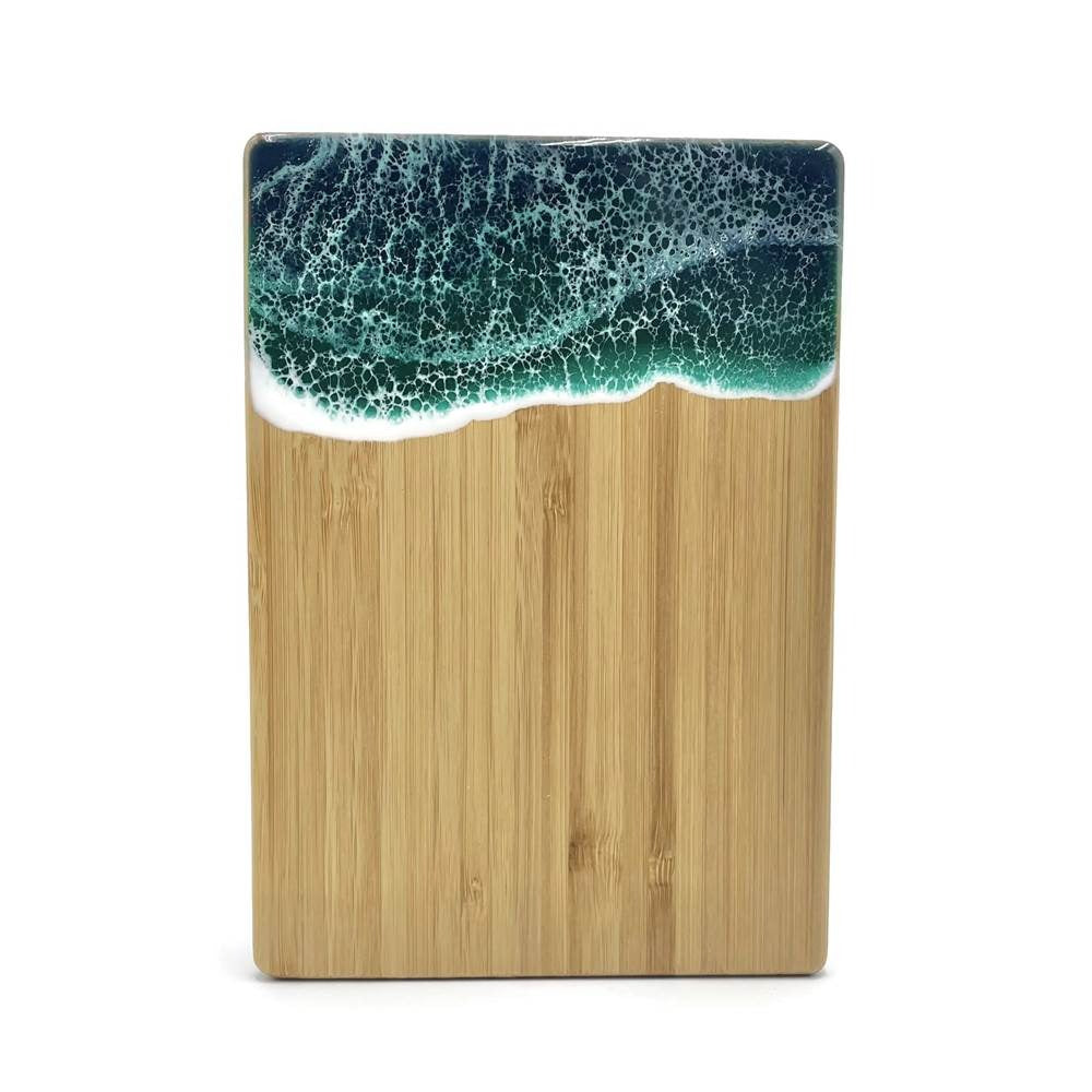 Ocean Wave Cheese Board Emerald Vertical
