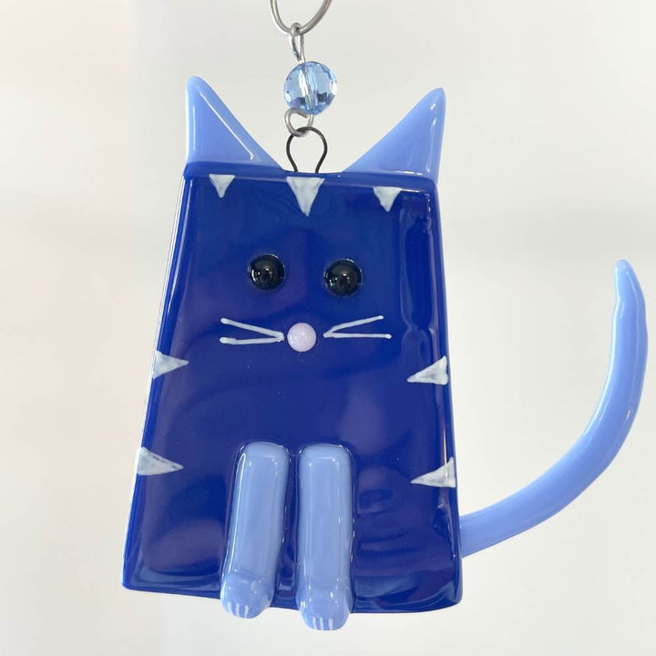 Opal Blue Fat Cat Suncatcher or Ornament