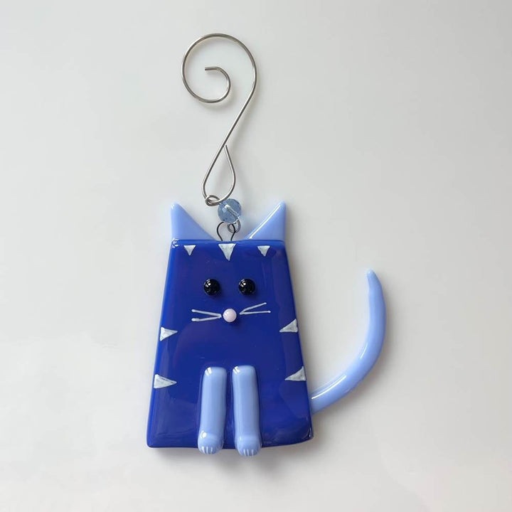 Opal Blue Fat Cat Suncatcher or Ornament