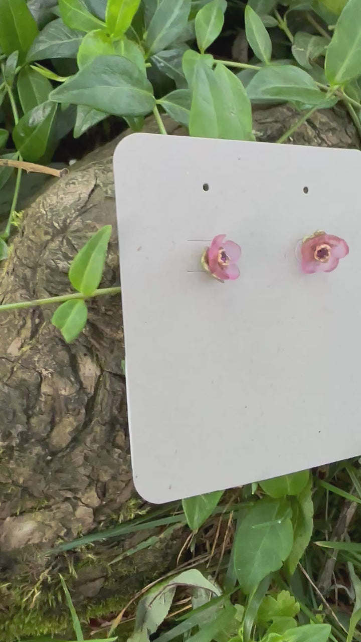 French Bouquet Stud Earrings - Pink