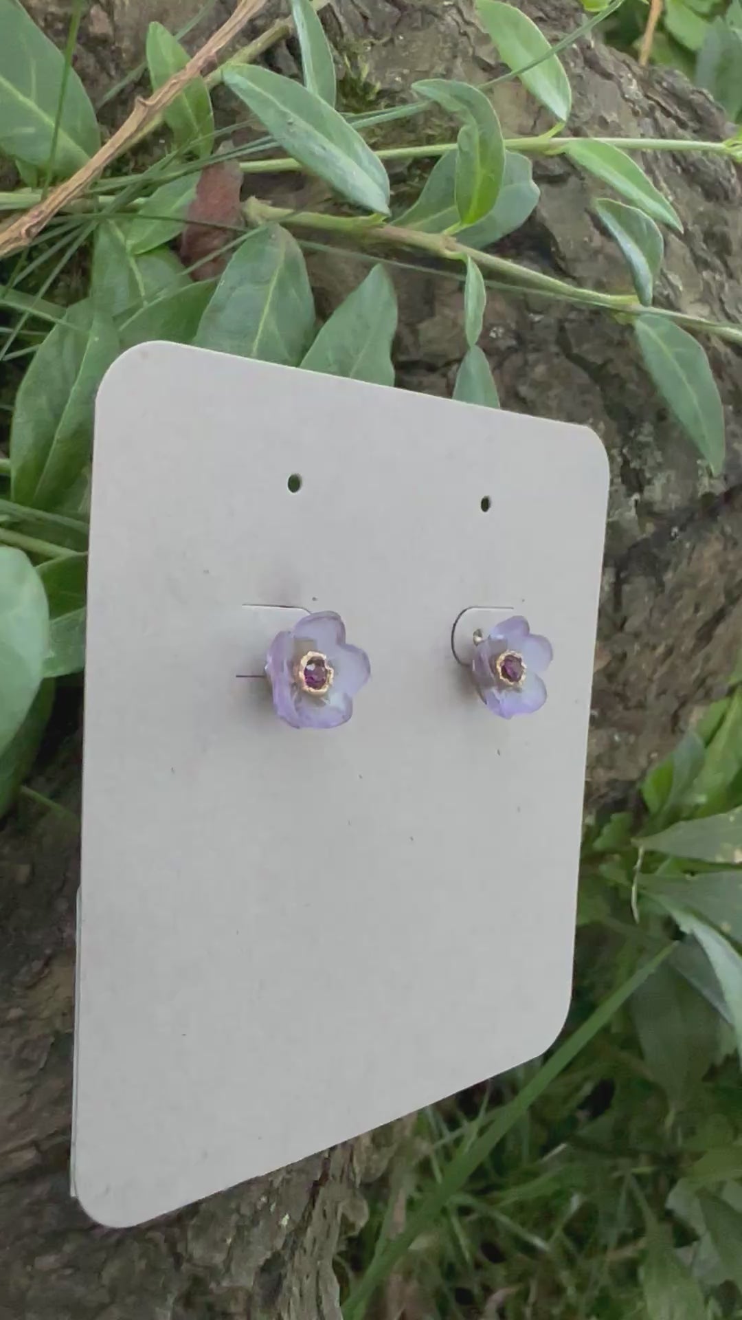 French Bouquet Stud Earrings - Purple