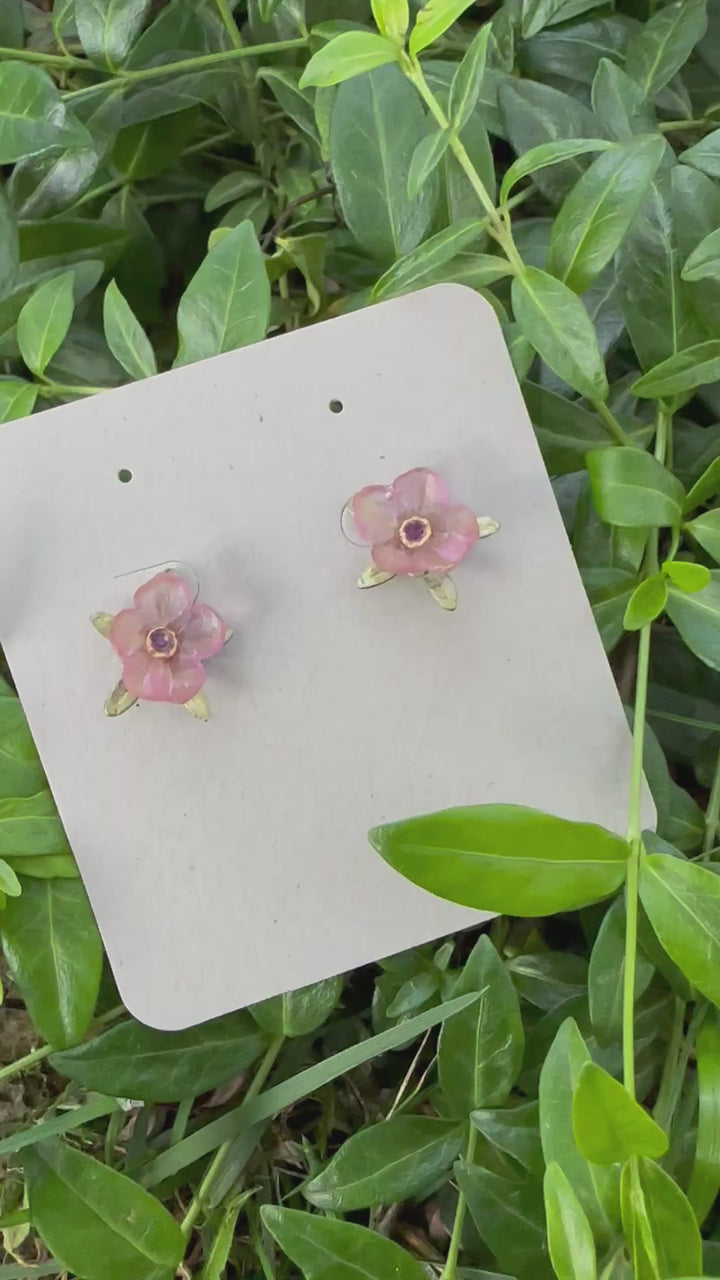 French Bouquet Post Earrings - Pink