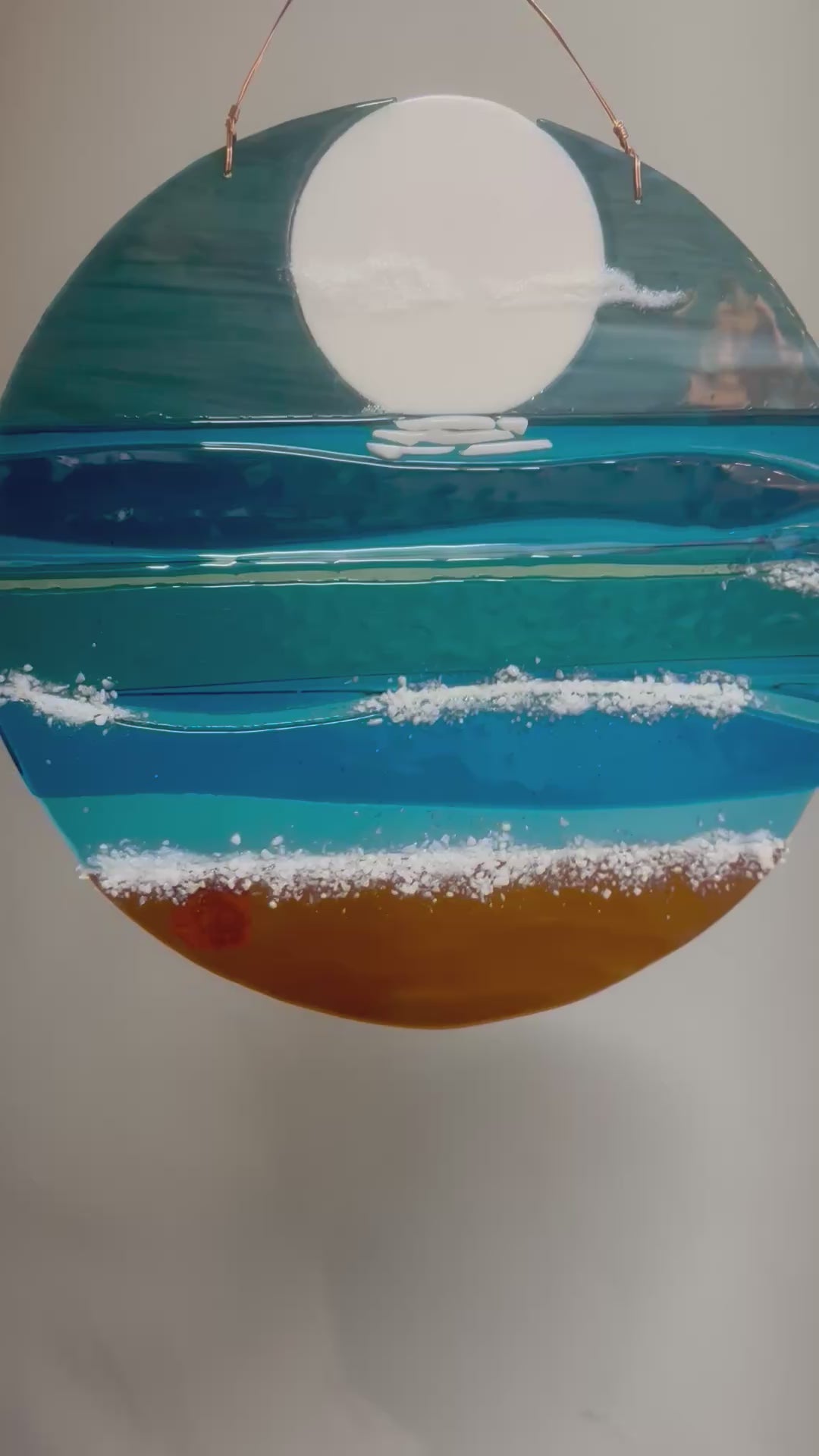 Moon + Beach Fused Glass
