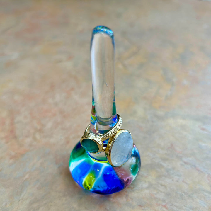 Rainbow Colored Glass Ring Holder