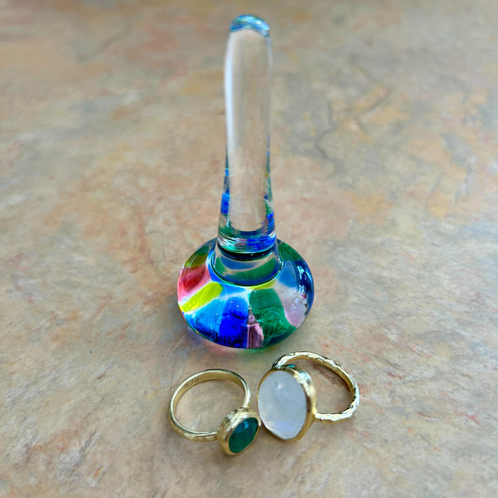 Rainbow Colored Glass Ring Holder