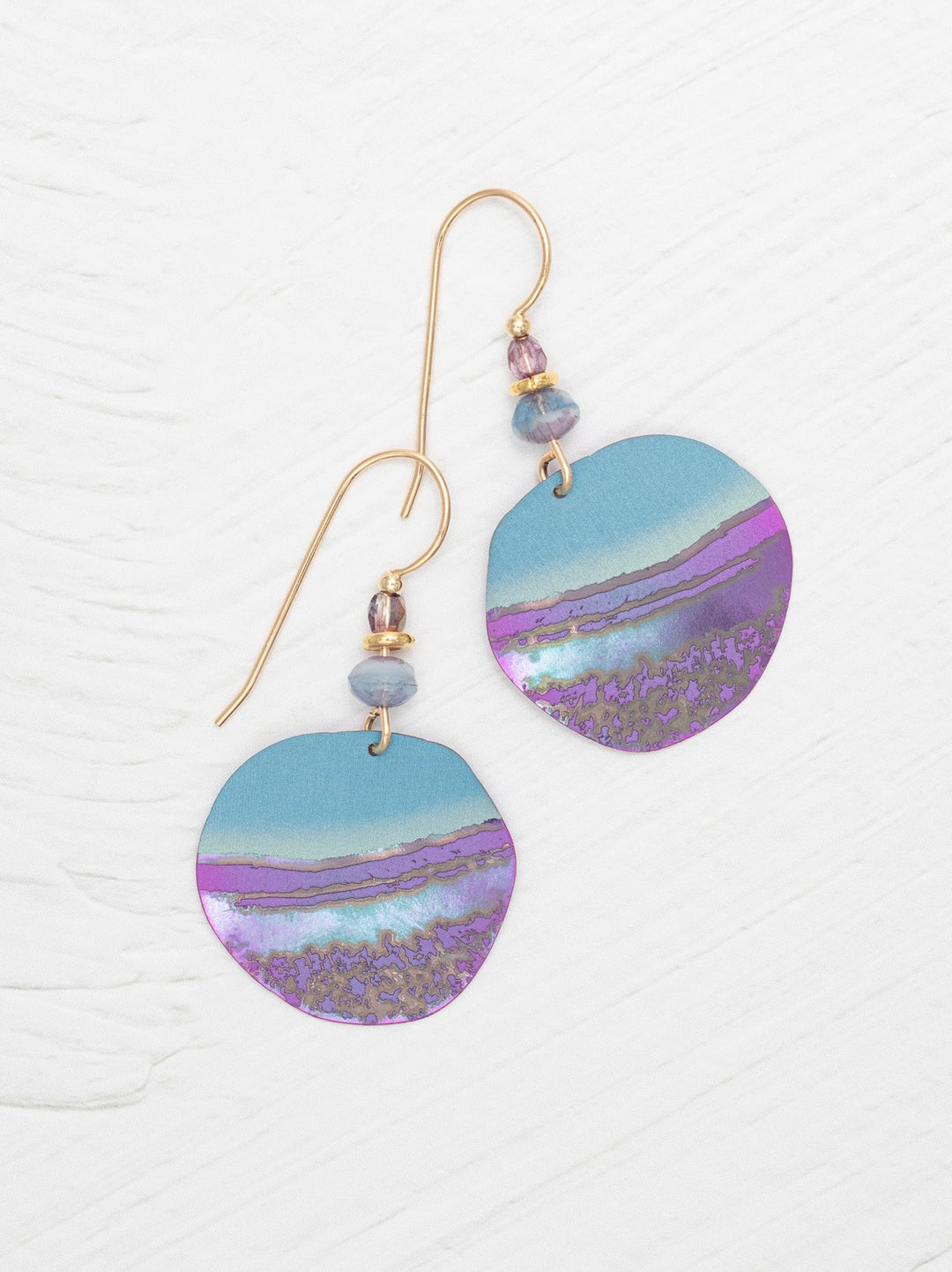 Rip Tide Earrings Lavender Seashore Blue