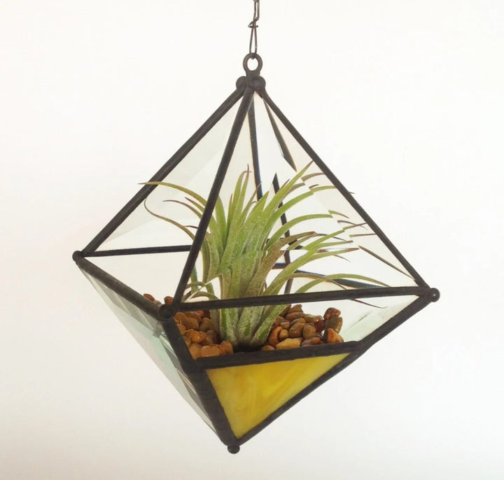 Hanging Pyramid Terrarium Yellow